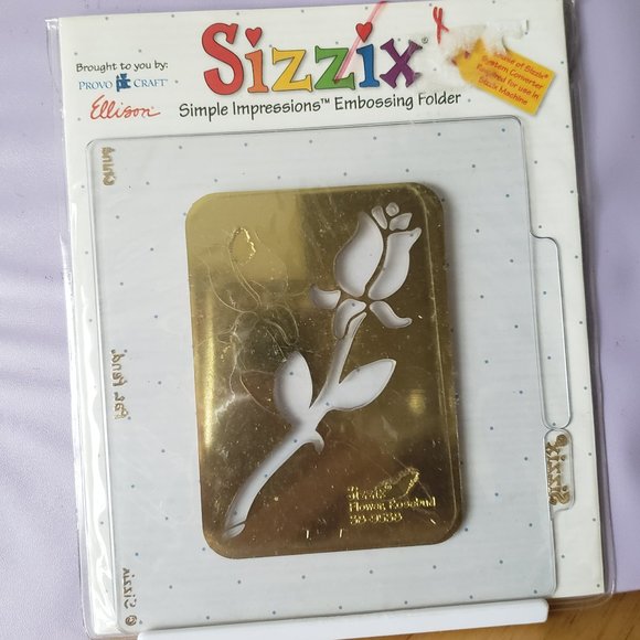 Simple Impressions Brass Stencils w/ Embossing Folders by Sizzix used - Picture 3 of 8